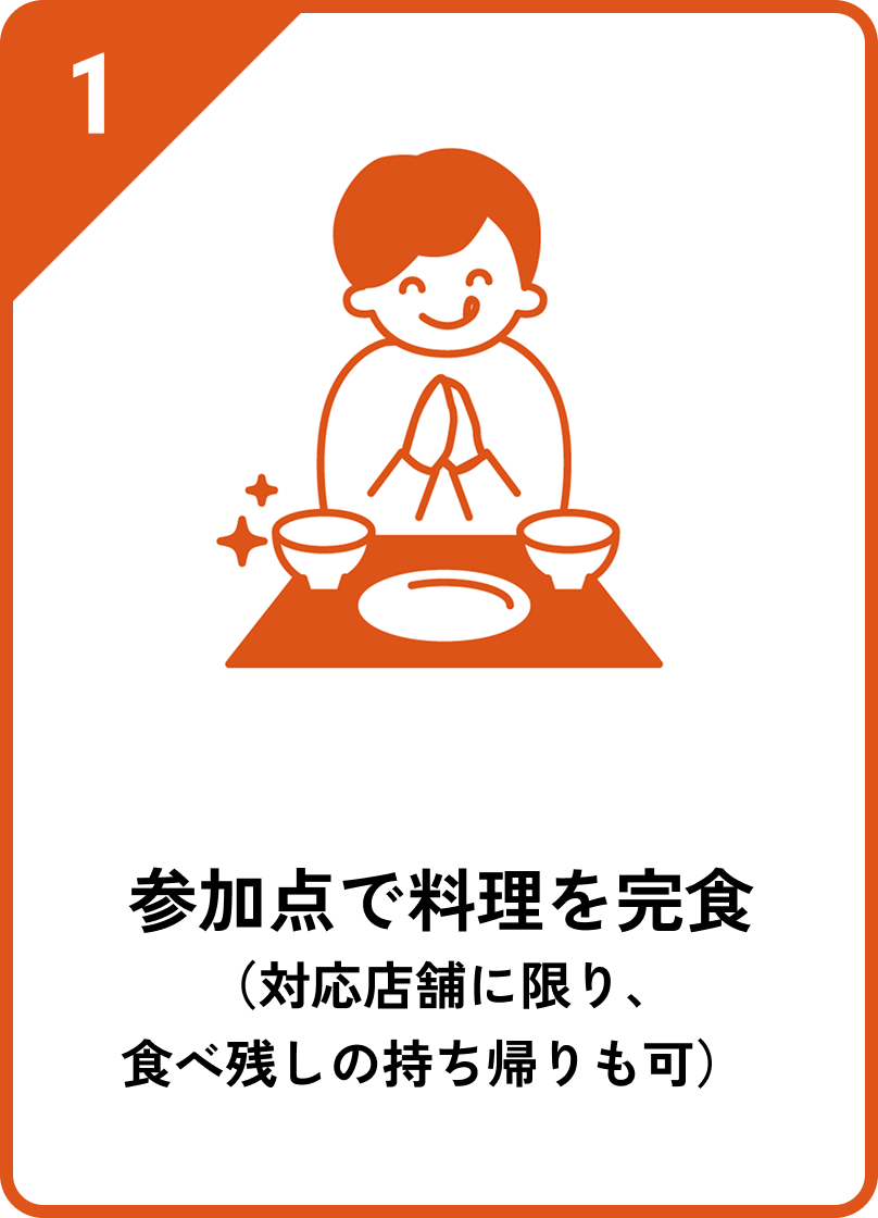 参加点で料理を完食
